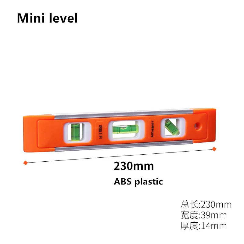 Деревообрабатывающий Высокоточный плоский водный Магнитный уровень миниатюрные промышленные выравнивающие весы линейкой - Цвет: Mini 230mm