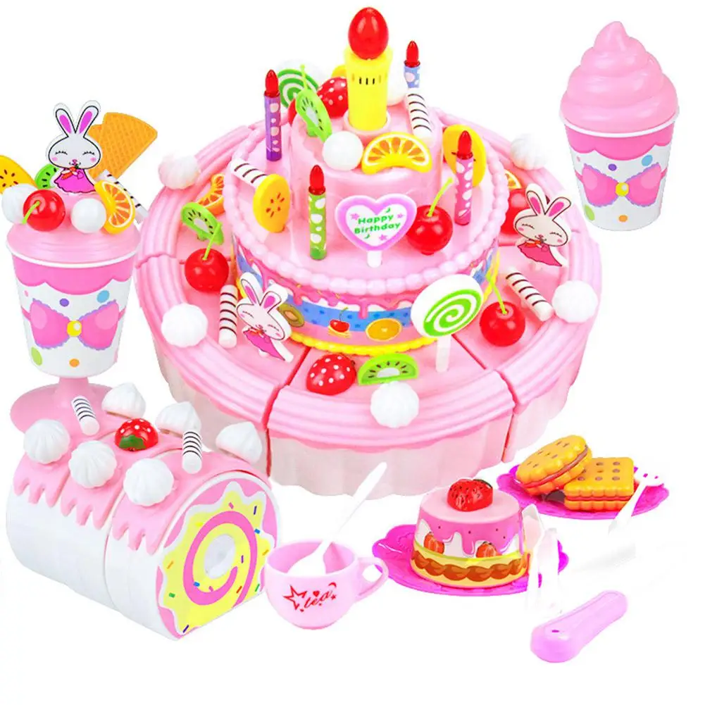 

Children Cute Kitchen Pretend Play Simulation Fruit Cake Kitchenware Cooking Set for Kids