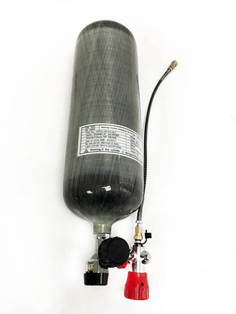 AC109301 CE 4500psi 9L PCP страйкбол Танк дыхания сжатого воздуха углеродное волокно баллон для дайвинга с клапаном и заполнить станции