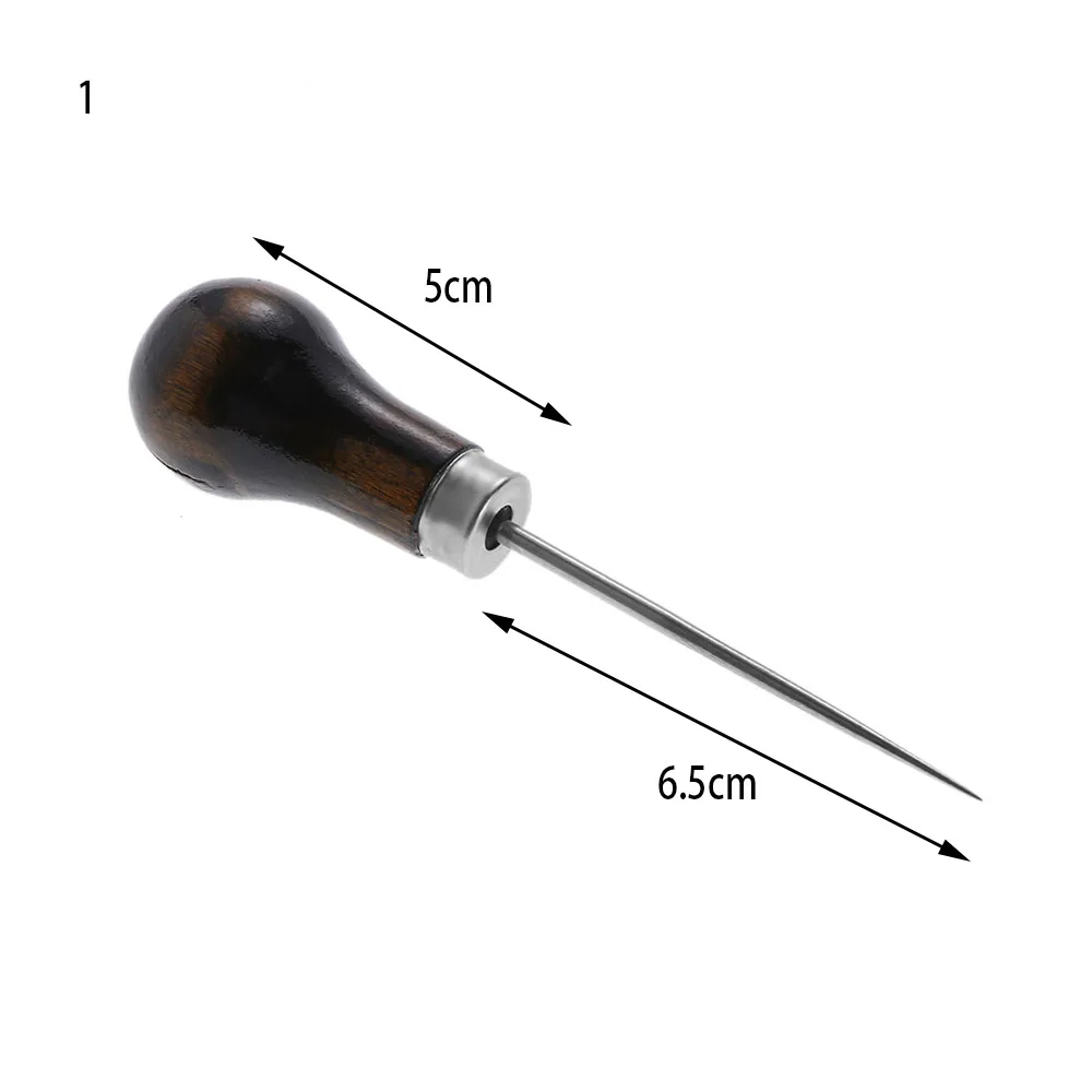 1/3 шт. швейные инструменты деревянная ручка для украшения обуви Кожа Палатка швейных Шило Pin дырокол инструмент для ремонта ручной БРОШЮРОВЩИК Leather иглы