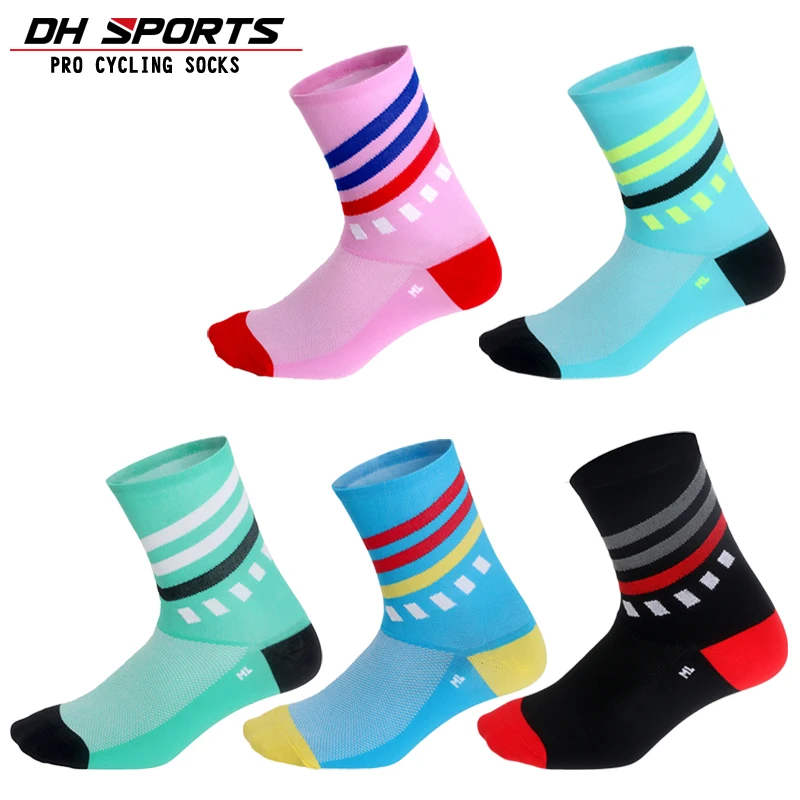 

DH SPORTS New Professional Brand Cycling Socks Men Women Outdoor Breathable Bike Sports Socks Running Riding Compression Socks