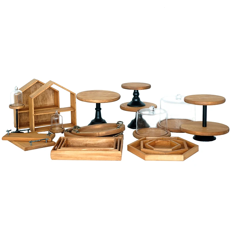  Wood Cake Stands Wedding Cake Table Decorating Party Cake Tools Dessert Showcase Decorations Cupcak