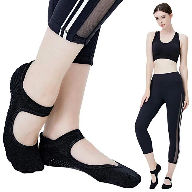 3Pairs Yoga Socks Women Yoga Socks Anti-slip Silicone Dance Sport Yoga Pilates Non-slip Socks Ballet Gym Fitness Sock #3j04 (4)