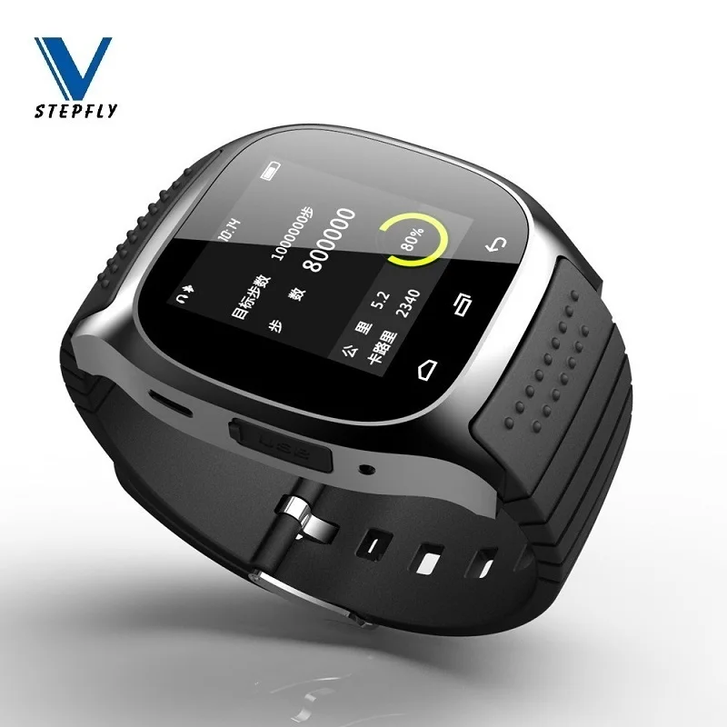 Спортивные Bluetooth Смарт часы Stepfly M26 Роскошные с циферблатом SMS напоминанием