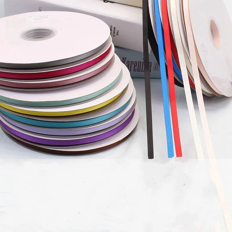 Elegant 6mm Grosgrain Satin Ribbons for Decorations and Crafts