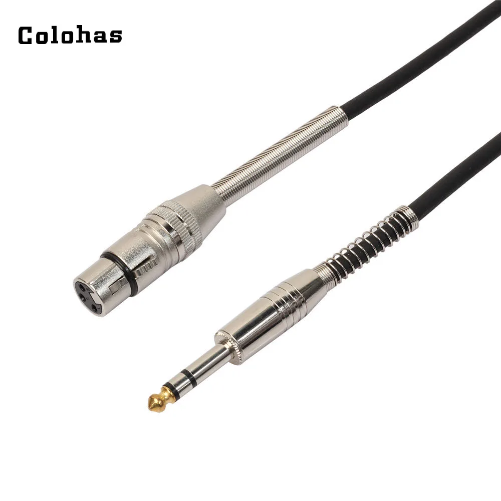 Colohas 6 35 Mm Stereo Plug To 3 Pin Xlr Cord 1ft Male To Female Audio Converter Cable Black