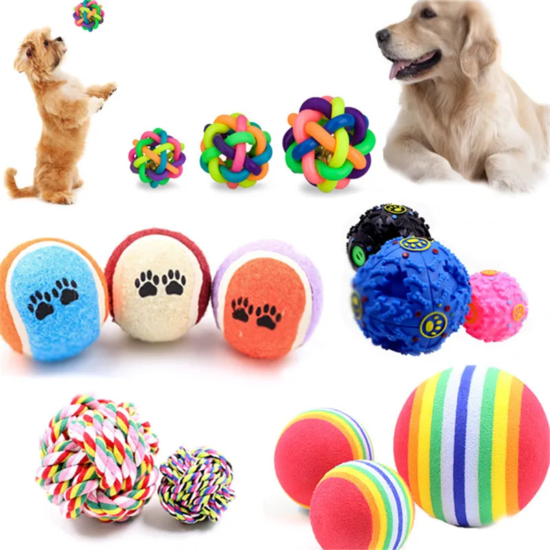 6 Kinds Dog Toy Interactive Rubber Balls Pet Dog Cat Puppy