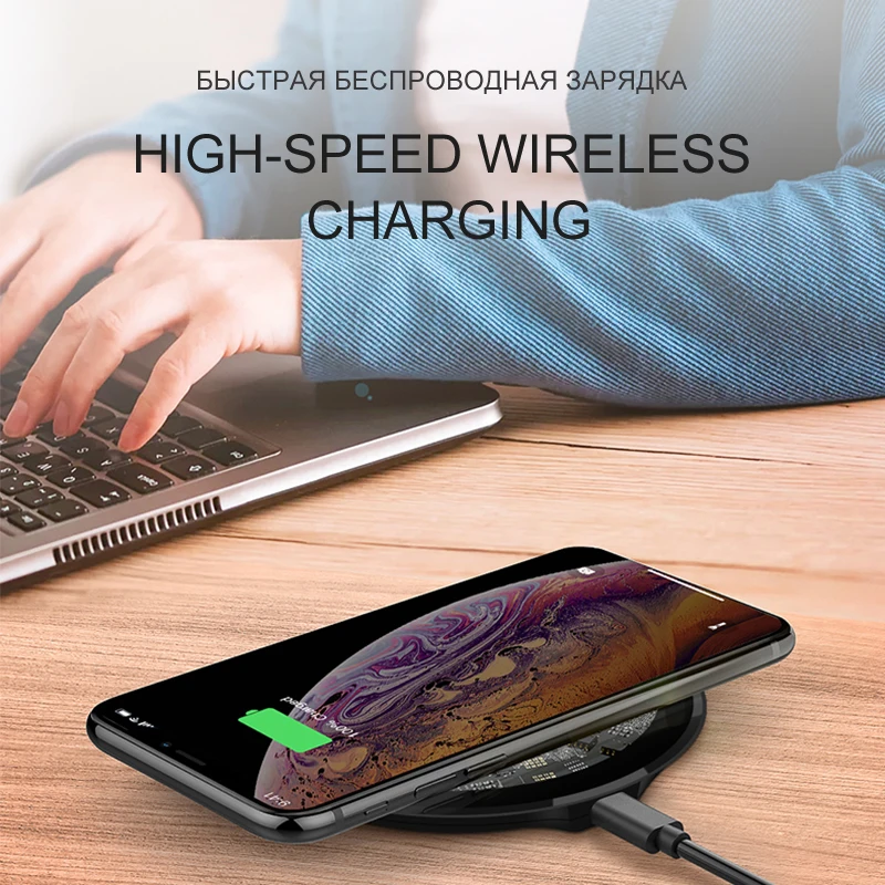 IONCT 10 Вт Qi Беспроводное зарядное устройство для iPhone X XR XS Max 8 видимых usb зарядных