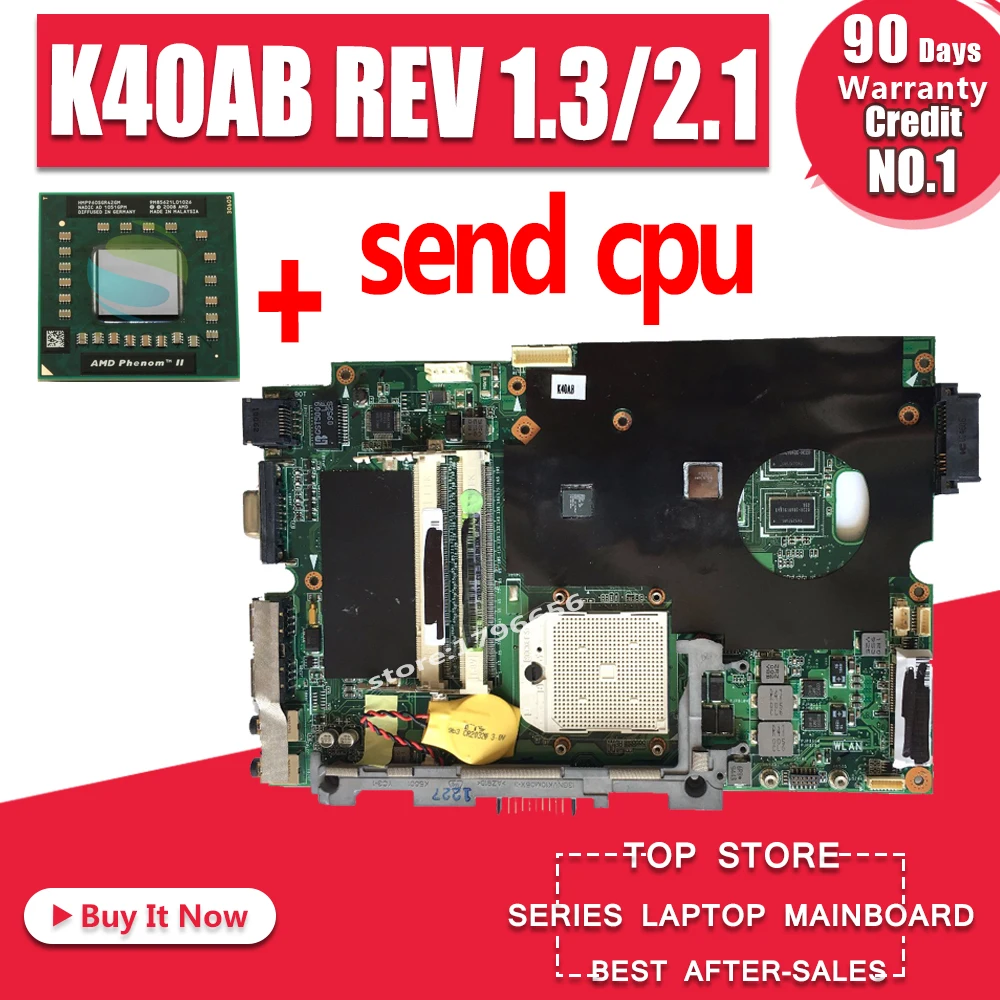 إرسال وحدة المعالجة المركزية K40AB REV 1.3/2.1 اللوحة الأم ل ASUS اللوحة المحمول K40AB K40AD K40AF K50AB K50AD K50AF X5DAF X8AAF اللوحة