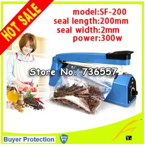 Free shipping film impulse sealer,manual impulse sealing machine ,aluminum plastic bag Impulse Heat Sealer 200mm Electric SF-200
