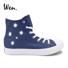 Вэнь школьный стиль Вулканизированная обувь для мужчин дизайн флаг Австралии ручная роспись обувь классические кроссовки женские парусиновые повседневные плимсоллы