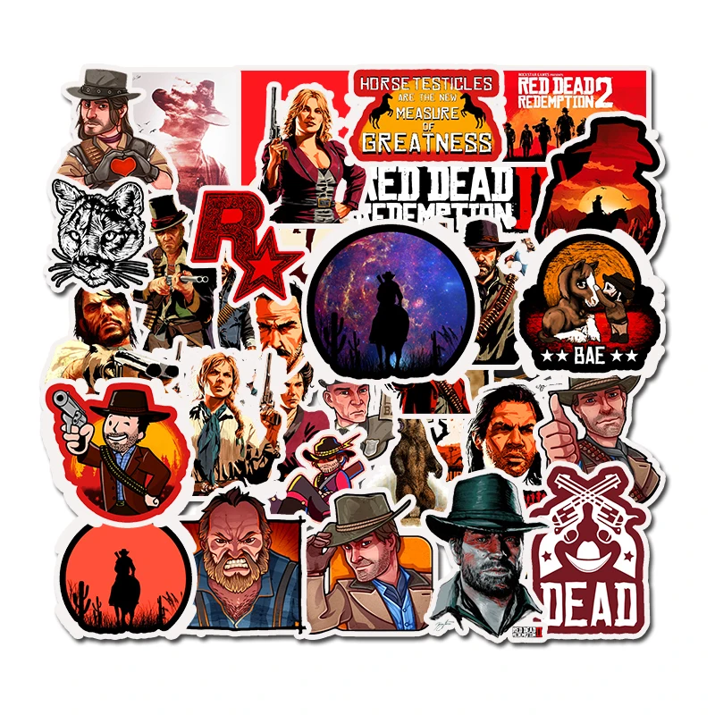 50 шт лучшие игры красные Dead Redemption наклейки для ноутбука ПК скейтборд велосипеда