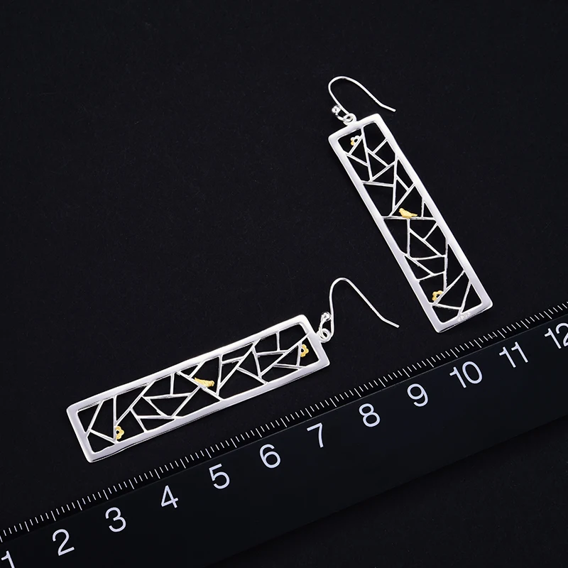 Lotus Fun Orecchini A Goccia In Argento Sterling S925 - Elemento Orientale Taglio Carta, Design Floreale Cinese, Fatti A Mano, Gioielli Donna Creativi, Confezione Regalo - 3
