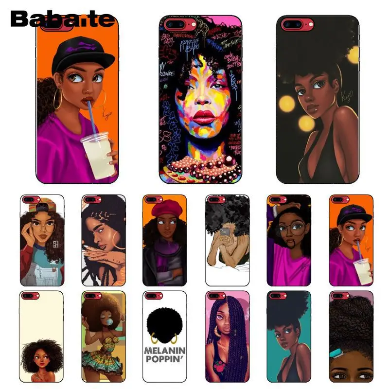 

Babaite 2bunz Melanin Poppin Aba Black Soft Shell Phone Cover for iPhone 6S 6plus 7 7plus 8 8Plus X Xs MAX 5 5S XR