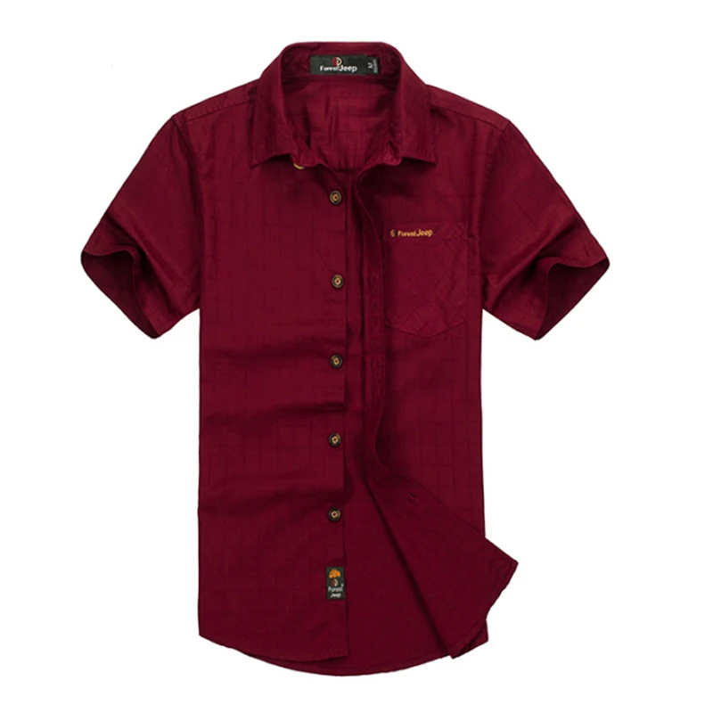 mens red short sleeve dress shirt