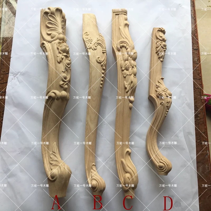 4pcs Wood Carving Cabinet Foot Bed Feet Sofa Legs Coffee