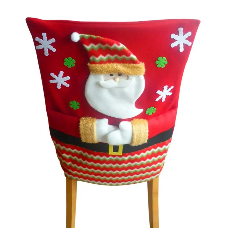 

Xmas Snowman Santa Claus Chair Cover Christmas Chair Cover for Christmas Decor Kid Christmas Gift and Cute Home Decor Ornaments