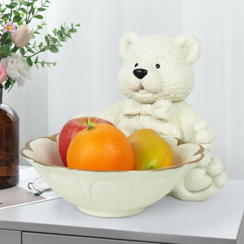 

Lovly Resin Little Bear Fruit Vegetable Trays Decorative Tray Key Snack Sundries Storage Box Table Kitchen Storage Organizer