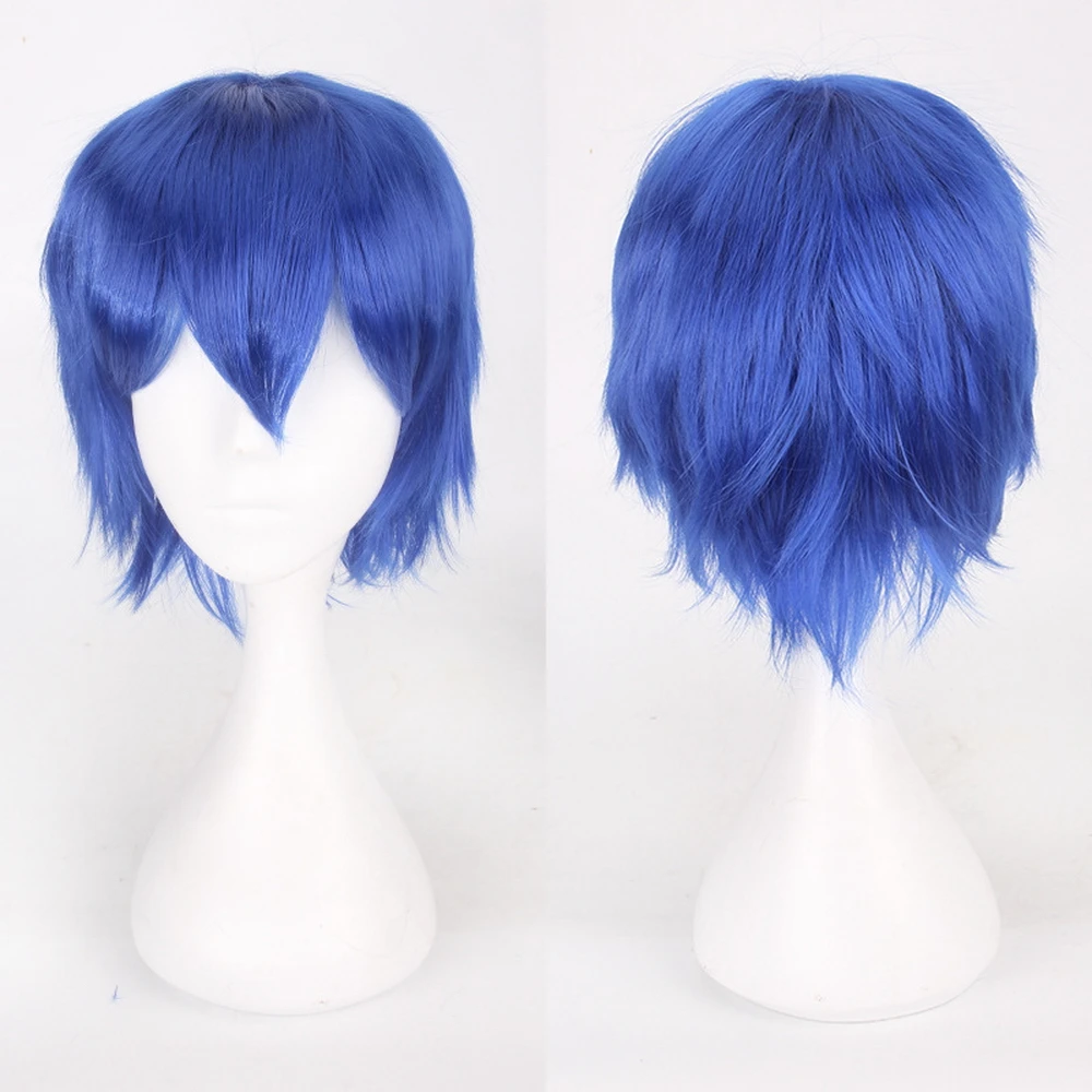 Cosplay&ware Fashion Short Cosplay Wig Men Heat Resistant Synthetic Hair Halloween Costume Party Wigs & Free Cap -Zentai shop online