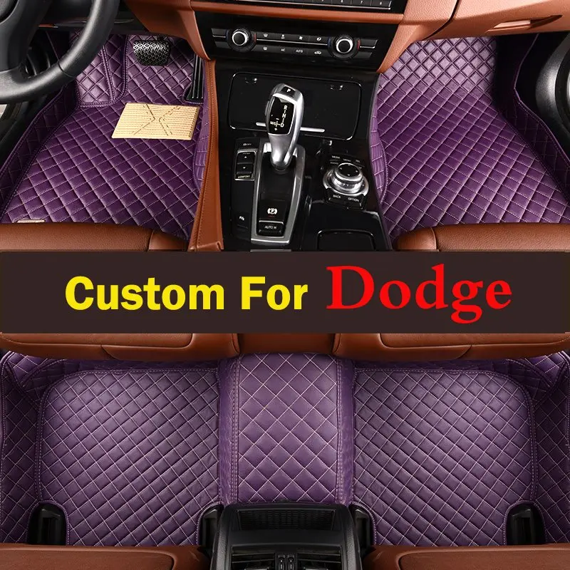 Lady Red Purple Cute Leather Left Hand Drive Interior Leather Car Foot Mat Carpet Foot Pad For Dodge Ram Jcuv