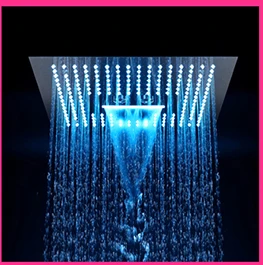 60*80 см головки для душа дистанционное управление потолочный светодиодный светильник дождь Душевая Головка водопад массаж цветные лейки