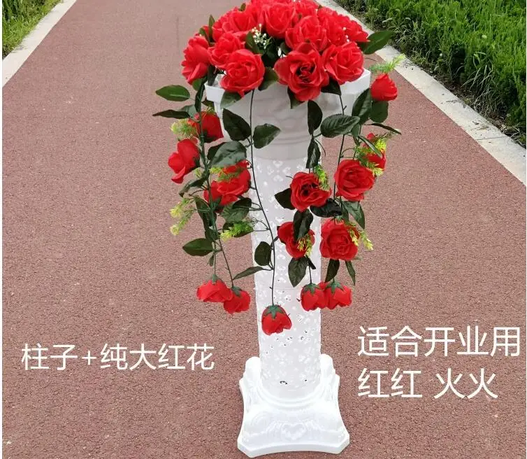 

4PCSThe wedding props Roman column road lead the new flower blue lead flower silk flower wedding flower wedding flower column