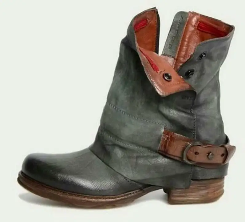 Kopen Zapatos mujer vrouwen enkellaars dames chaussure herfst winter schoenen vrouw vintage PU leer martin booties mode WZ0012