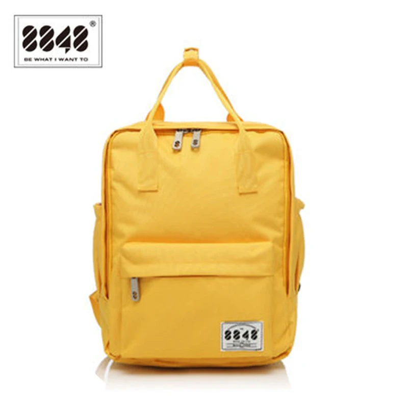 8848 Brand 100 Polyester Yellow School Bag Backpacks For Teenage Girls Small Knapsack Mochila