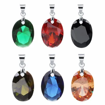 

LOULEUR 2pcs/lot 2 Size Round Charm Pendant Women Zircon Faceted Crystal Pendant Necklace Earrings Charms Jewelry Findings