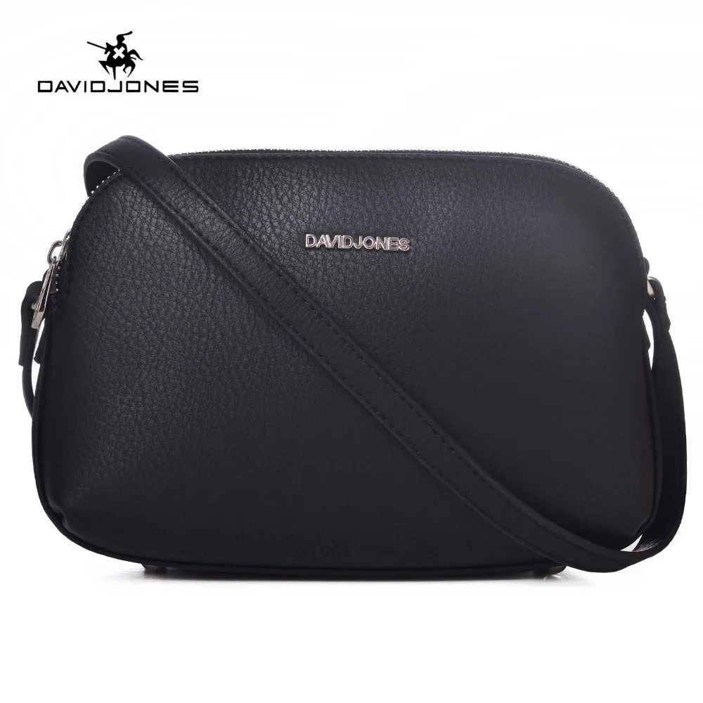 DAVIDJONES النساء حقائب بو الجلود الإناث حقيبة ساع الذكية سيدة عارضة حقيبة كتف فتاة العلامة التجارية crossbody حقيبة انخفاض الشحن