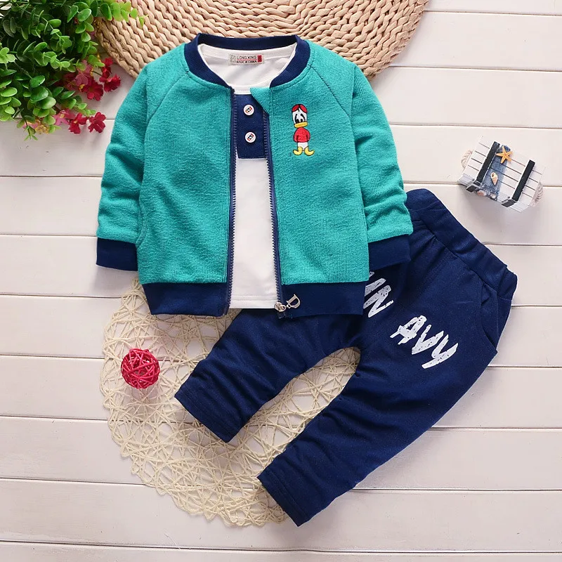 

BibiCola baby boys spring clothing set newborn kids 3pcs casual style toddler sport suits tracksuits costume for infant boys