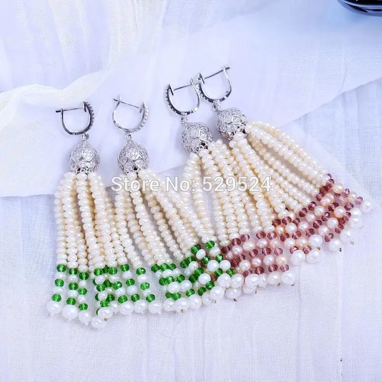 Red Green Crystal Pearl Earrings Deluxe tassel Pearl Earrings Forever and Ever Anniversary jewelry gift for lovers pearl Red Green Crystal Pearl Earrings Deluxe tassel Pearl Earrings Forever and Ever Anniversary jewelry gift for lovers pearl