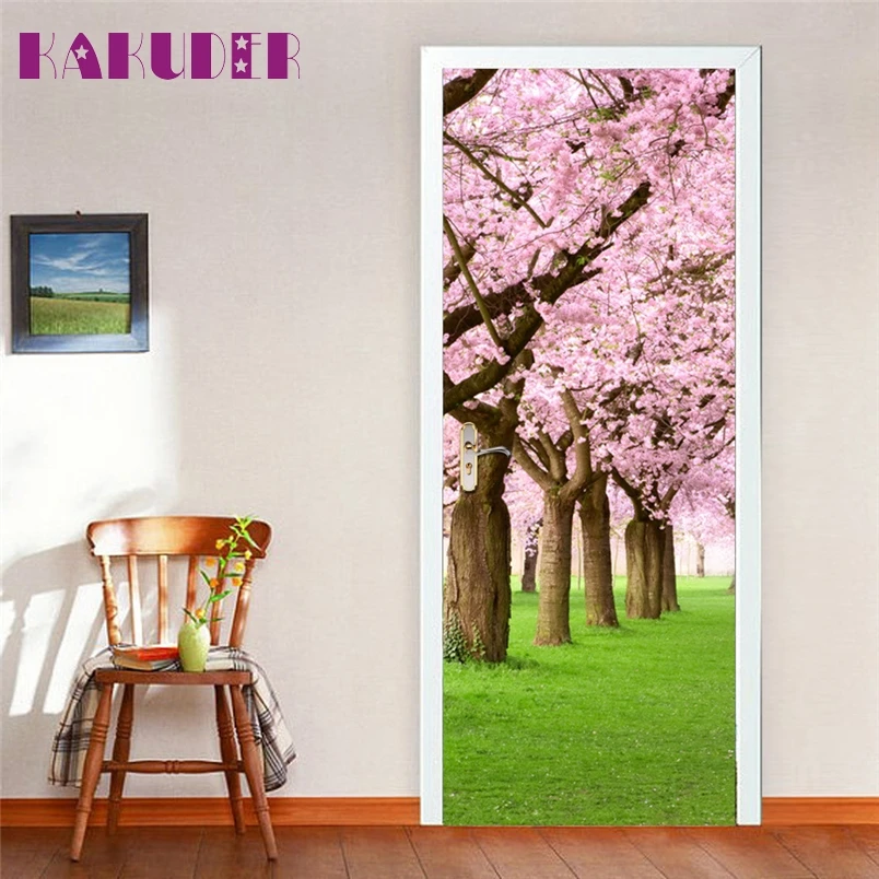 Kakuder 3d ملصقات muraux جديد حار 1 مجموعة ملصقات الإبداعية نوم ملصقات الباب الأبواب تحديث للماء * 30 قطرة الشحن