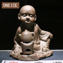 Веселые буддийские украшения в виде монахов глиняная глина фиолетовый чай Pet poetry And Paintingzen tea слепо