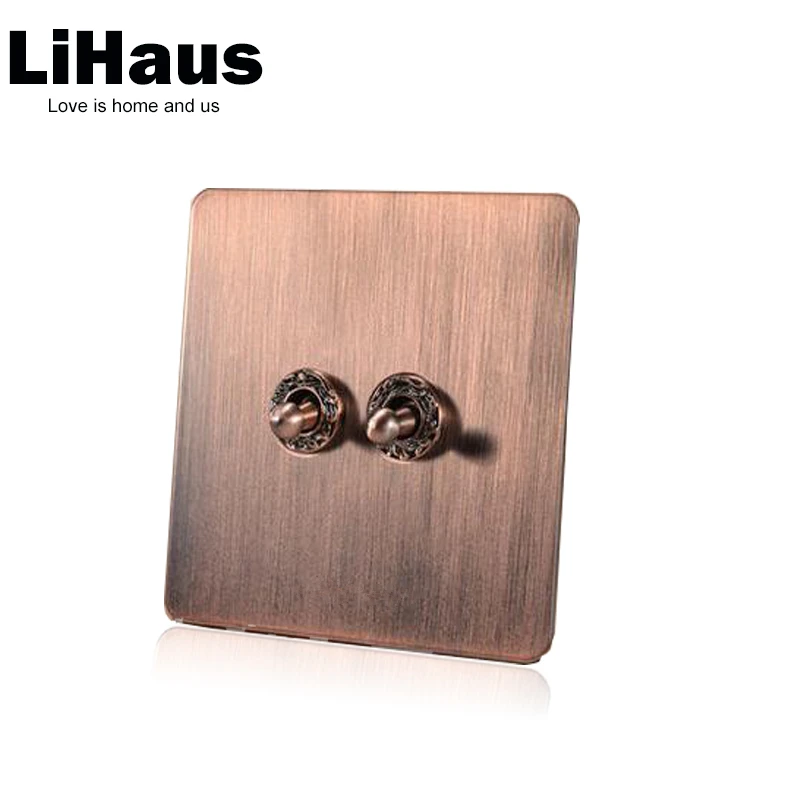 

UK standard 2 gang 2 way electric switch and luxury wall switch AC110V-250V 10A light switch and light switch