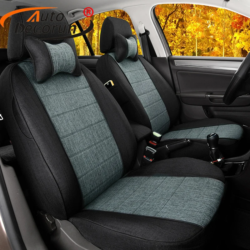 AutoDecorun Custom Seat Cover for Peugeot 3008 Accessories Car Seat Covers Linen Fabric Auto Cushions Seats back Support Covers