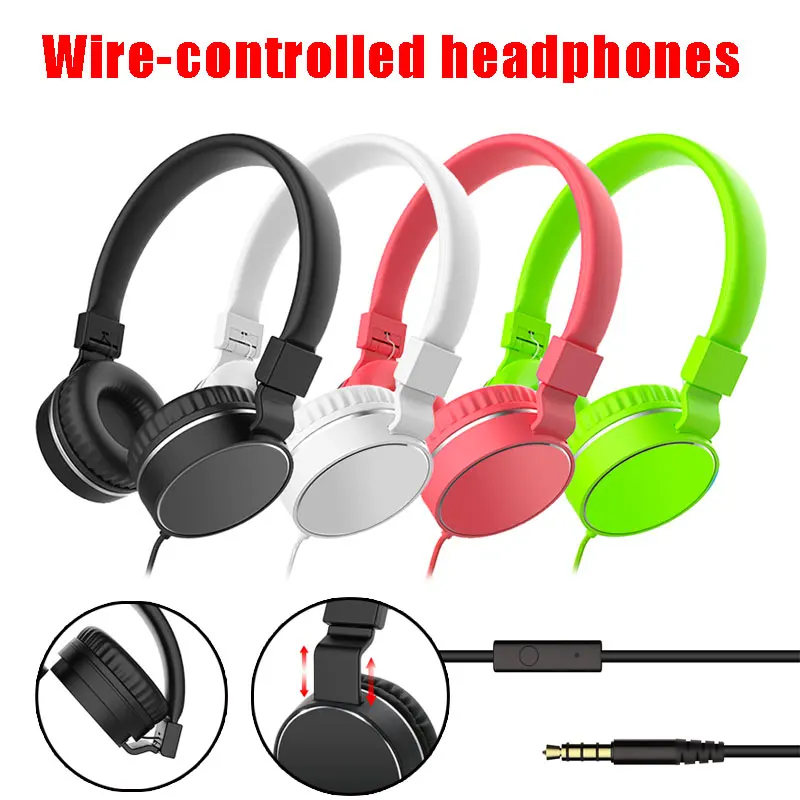 

Colorful Fashion Headphones Earphones Candy Color Foldable Kids Headset with Microphone For Mobile Phone MP3 Player Headsets