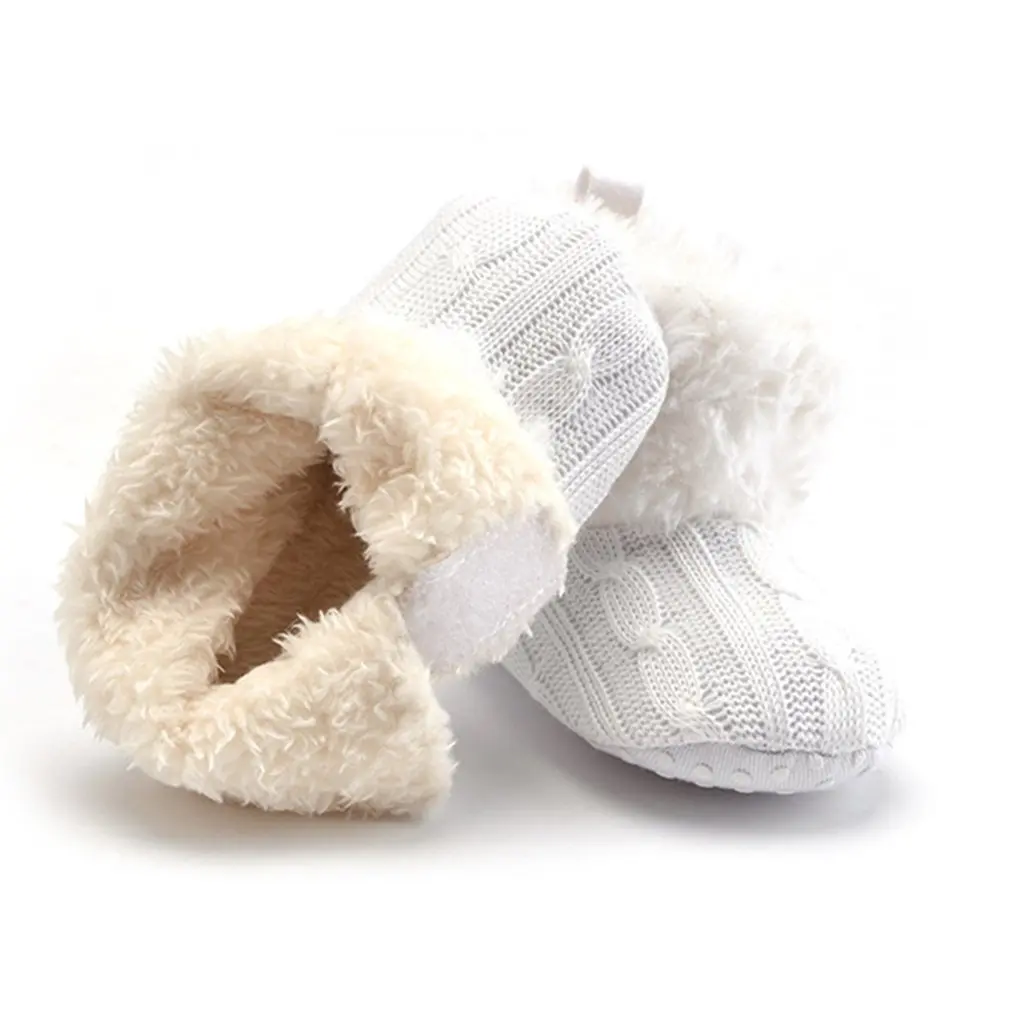 Флисовая Меховая детская обувь шерстяные Маленькие Детские младенческие сапоги для снега теплые зимние милые мальчики девочки на мягкой подошве для младенцев