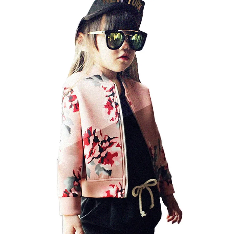 

Winter Baby Girl Zipper Jacket Tops Coat Toddler Child Floral Outerwear