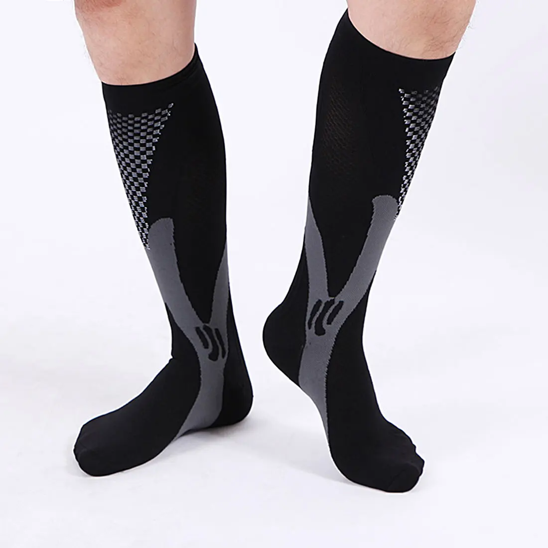 Men Women Leg Support Stretch Outdoor Sports Socks Soccer Socks Knee ...