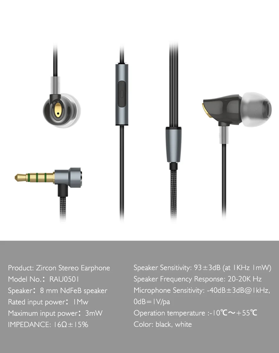 ROCK In Ear Zircon стерео наушники, 3,5 мм гарнитура для iPhone samsung роскошные наушники с микрофоном