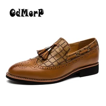 Männer Leder Schuhe Braun Oxfords Spitz Schlupf An Hochzeit Kleid Schuhe Schwarz Wohnungen Mode Quaste Adult Schuhe Größe 38-44