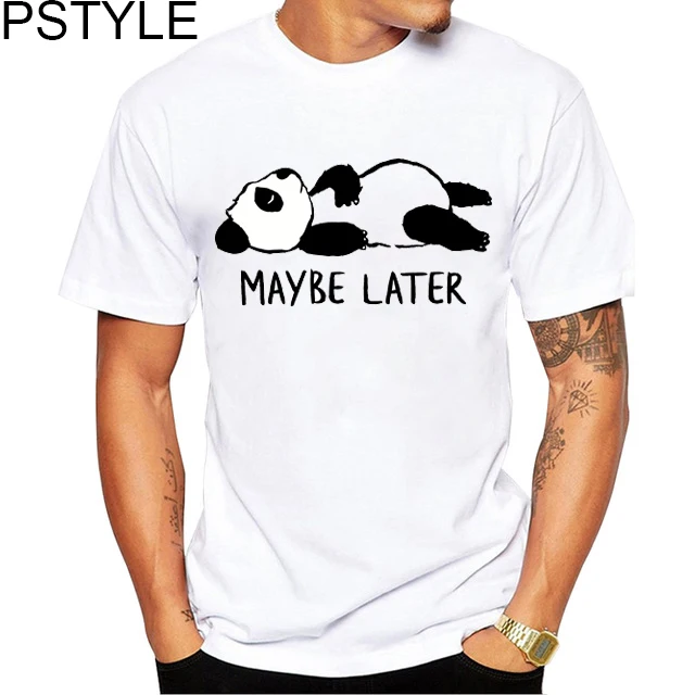 

Funny Tshirt Men Maybe Later Print Short Sleeve Summer Causal White T Shirt Streetwear T-shirt Graphic Tees Men Tee Shirts Homme