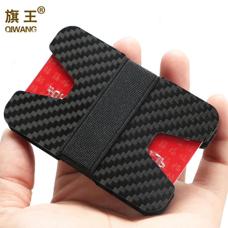 QIWANG 100 Real Carbon Fiber Slim Wallet 3K Carbon Credit Card Holder