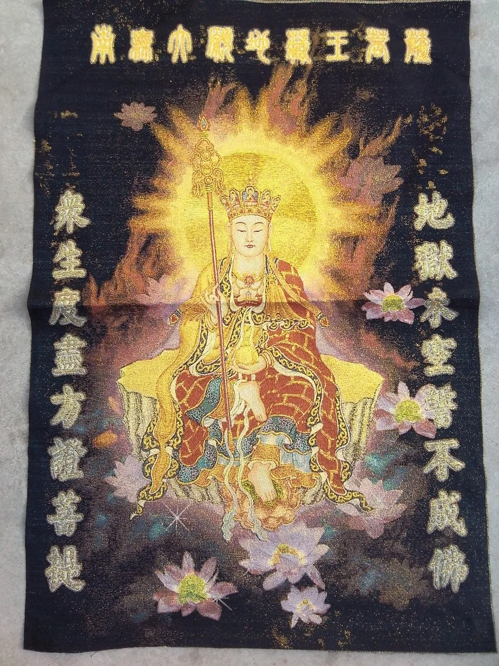 Шелковая вышитая живопись танка Kam Ksitigarbha Bodhisattva украшение для дома|decorative