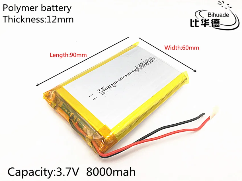 126090 3,7 V литий-полимерный 8000 mah DIY Мобильный аварийный аккумулятор для зарядки