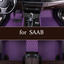 Автомобильные коврики для ног из искусственной кожи только для SAAB 42250 9-2X 9-3X 9-4X 9-7X 900 9000 2002-2010s все модели роскошных ковриков для ног