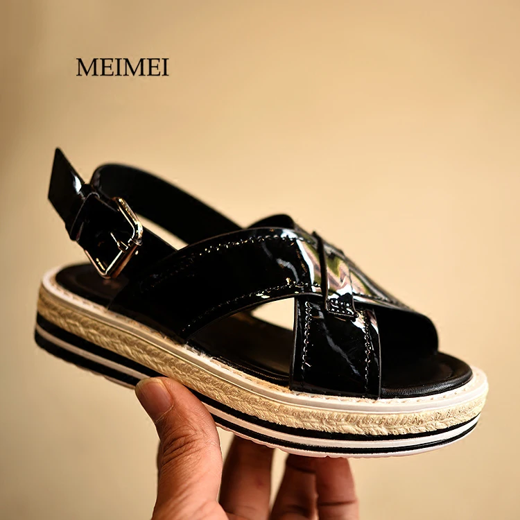 2017 summer platform open toes kids shoes for girls mirror casual children shoes beach student fashion