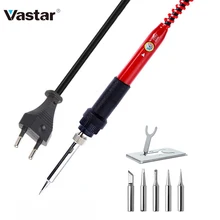 Vastar 60 Вт Электрические паяльники с регулируемой температурой электрический утюг с мини ручкой тепловой Карандаш паяльник 5 шт. наконечники для ремонта