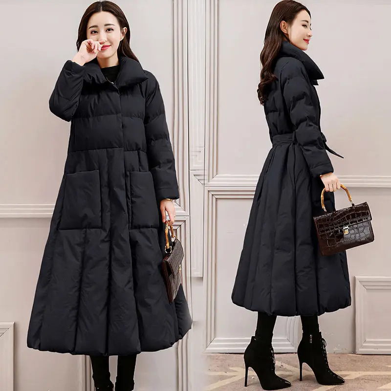 Down Cotton Padded Winter Jacket Coat Women A-Line Long Parkas Mujer Thick Coat Women Warm Plus Size Women Jacket Overcoat C5700